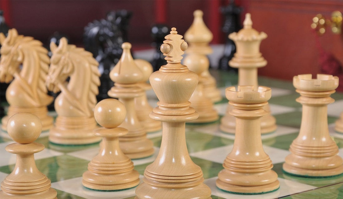Staunton Preston Chess Set, Box and Board Combination - Blood Rosewood