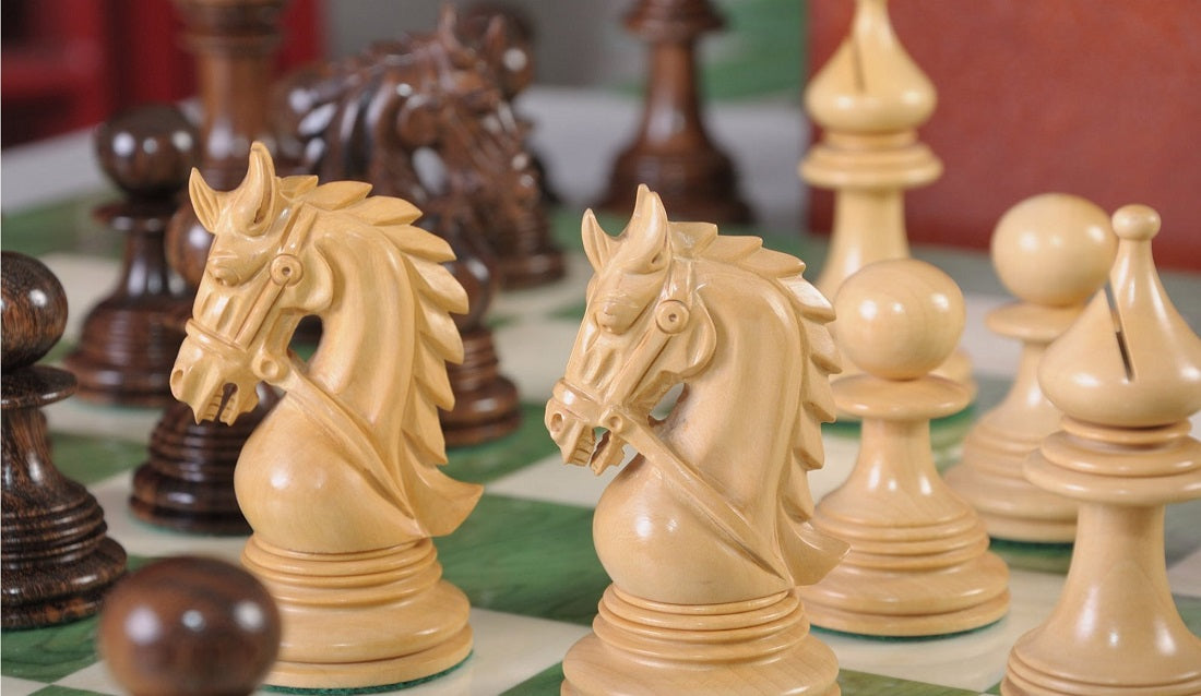 Staunton Preston Chess Set, Box and Board Combination - Blood Rosewood