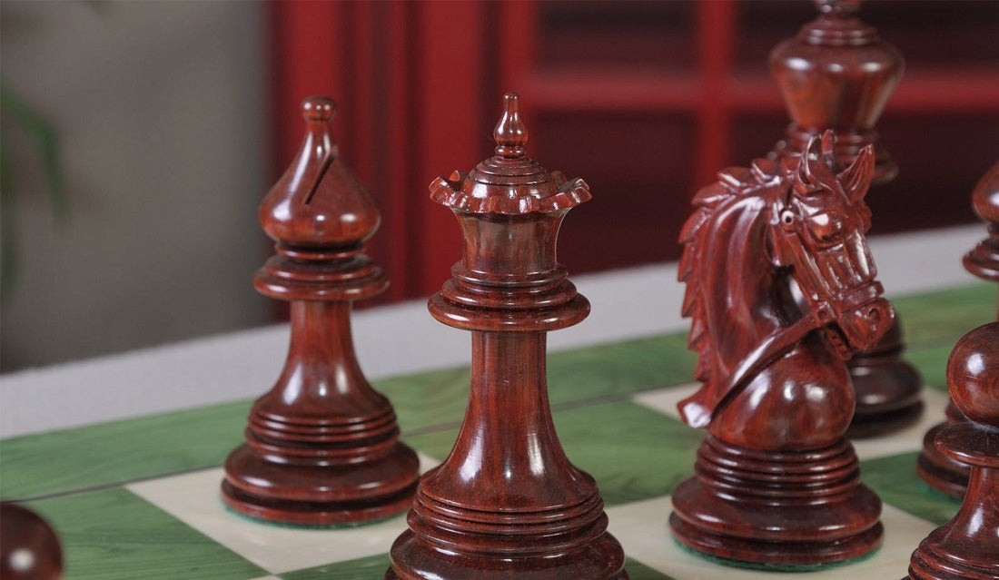 Staunton Preston Chess Set, Box and Board Combination - Blood Rosewood