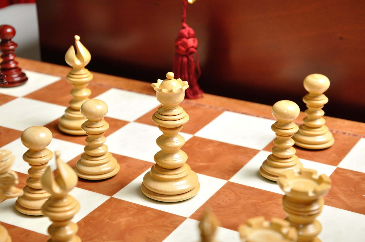 Staunton Savano Chess Set, Box and Board Combination - Blood Rosewood