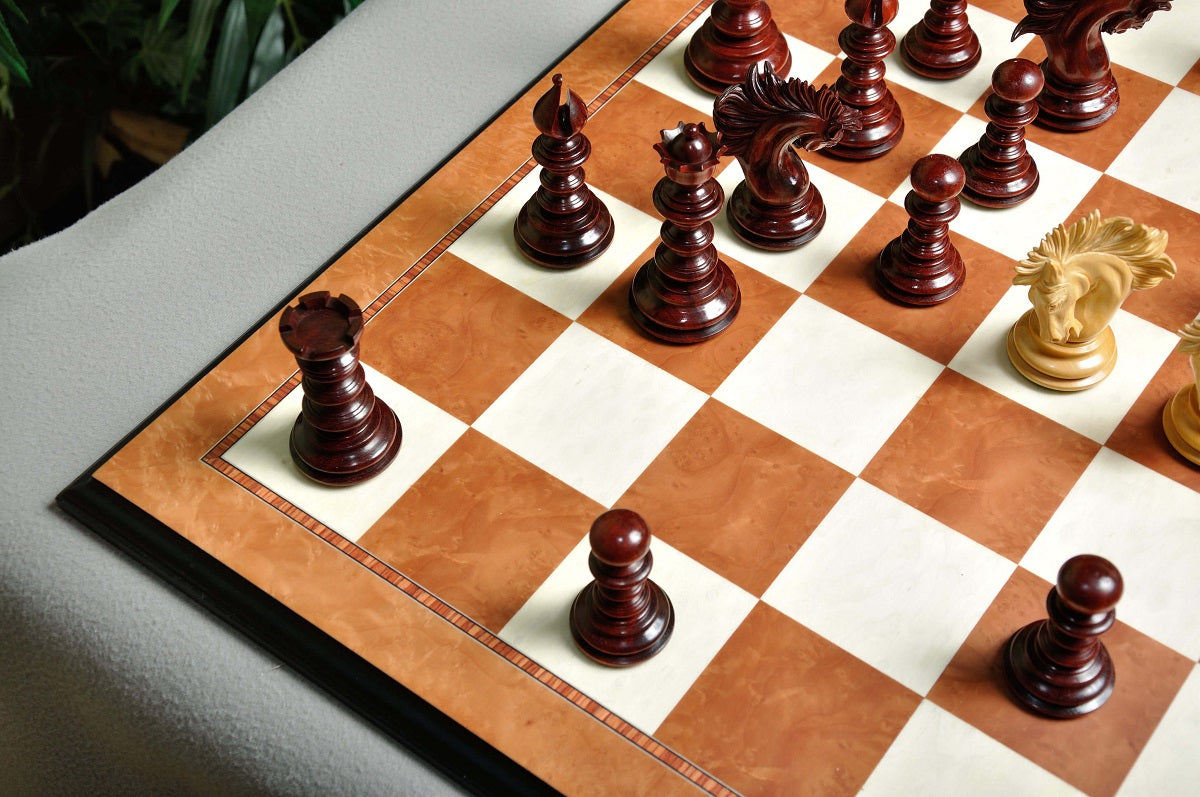 Staunton Savano Chess Set, Box and Board Combination - Blood Rosewood