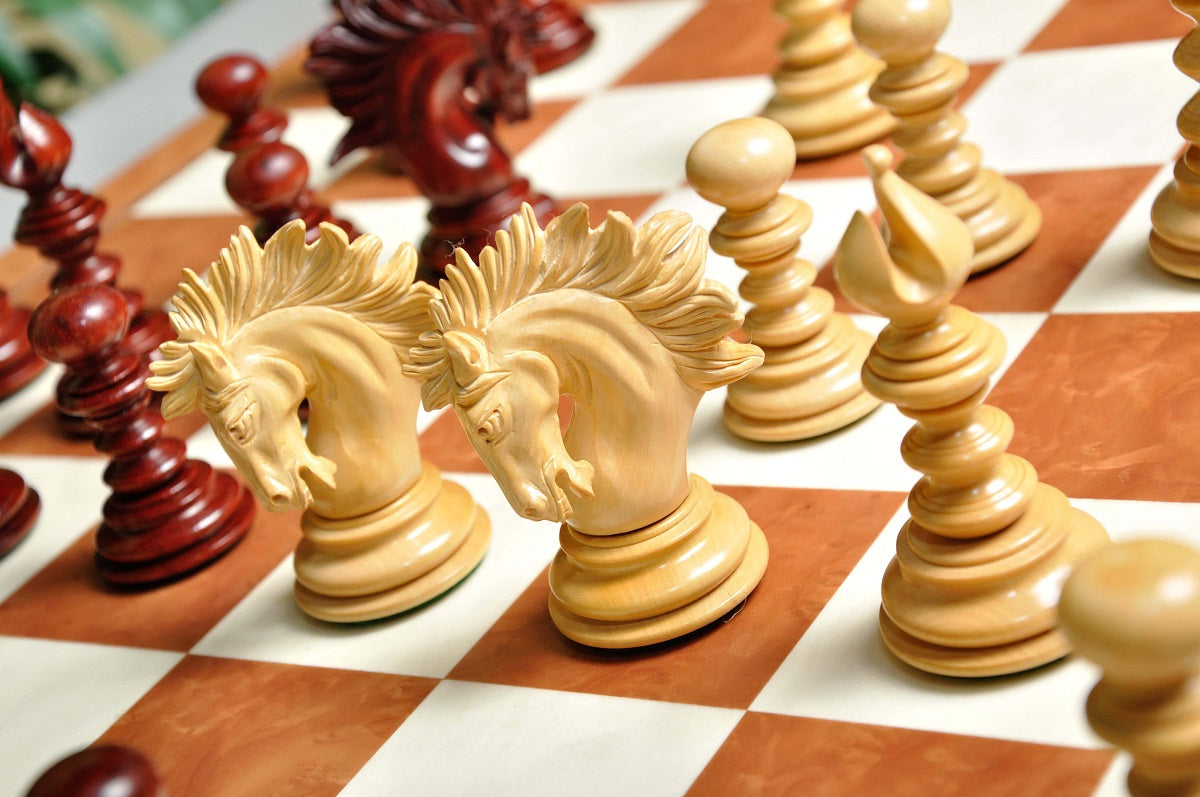 Staunton Savano Chess Set, Box and Board Combination - Blood Rosewood