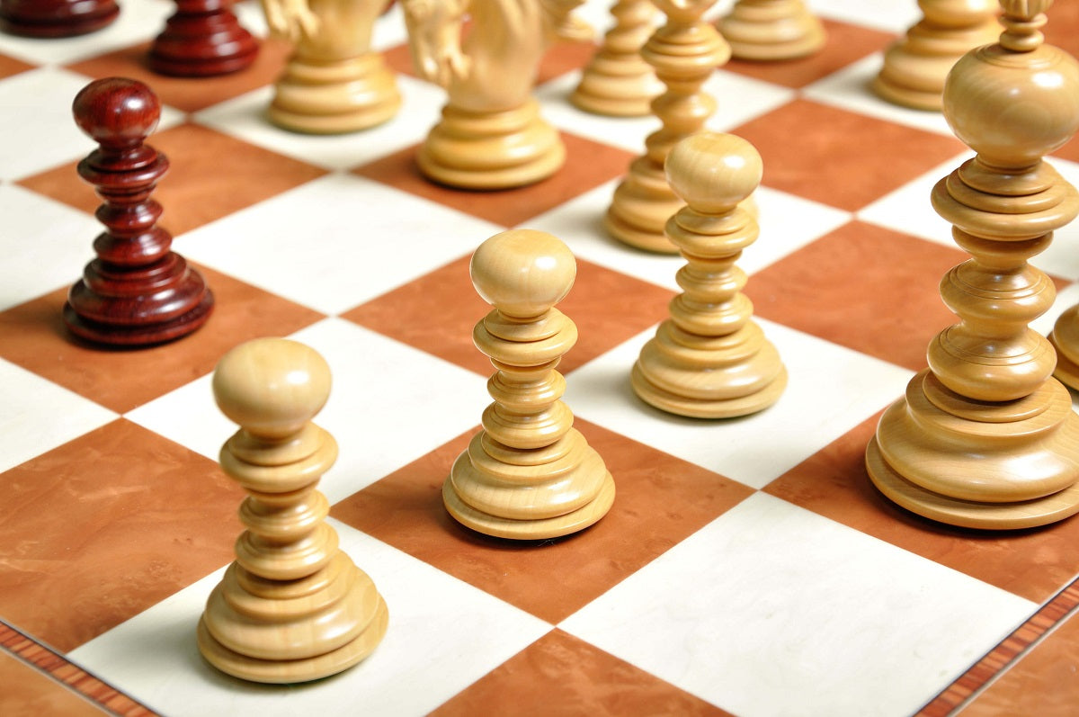 Staunton Savano Chess Set, Box and Board Combination - Blood Rosewood