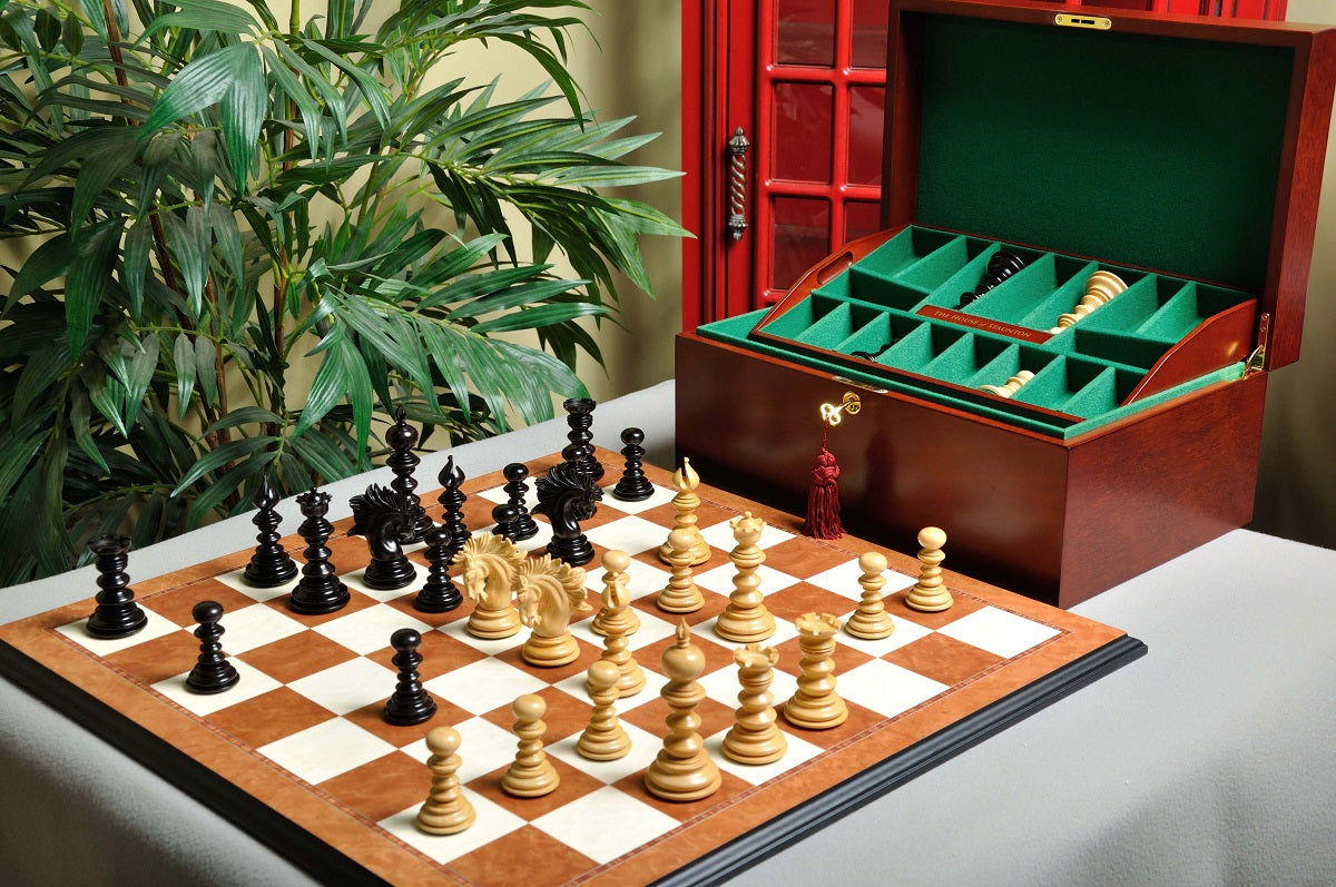 Staunton Savano Chess Set, Box and Board Combination - Ebony