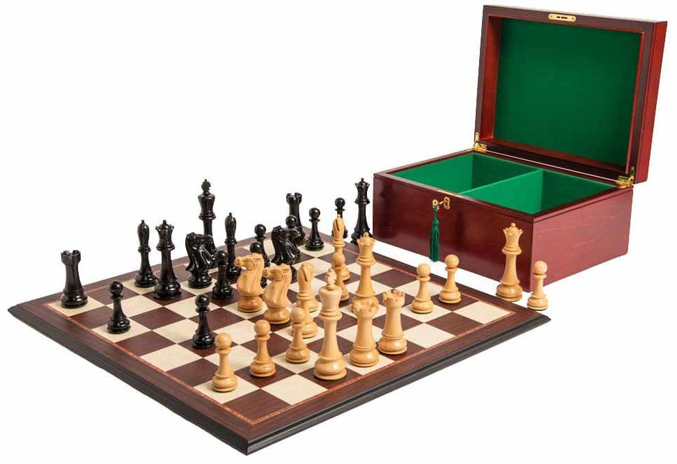 Staunton St. Petersburg Chess Set, Box and Board Combination - Ebony