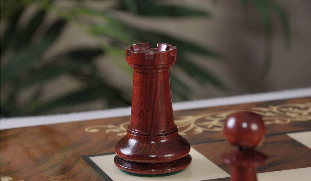 Staunton Sultan Chess Set, Box and Board Combination - Blood Rosewood