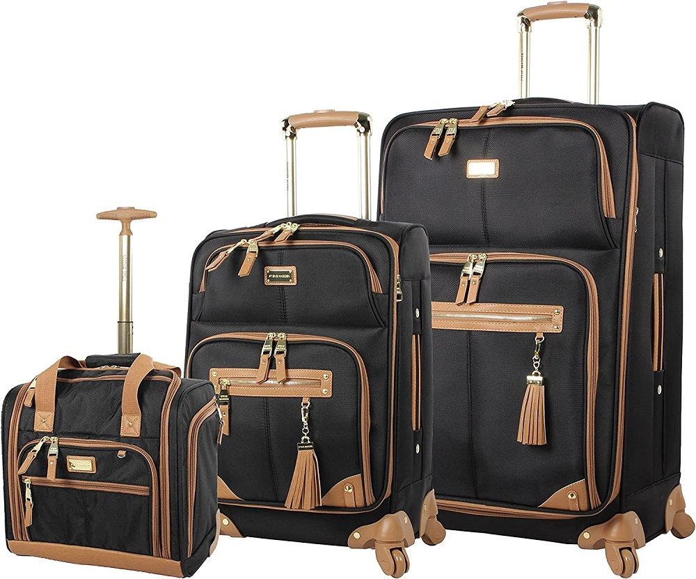 Steve Madden Harlo Black 3-Piece Under Seat Luggage Set