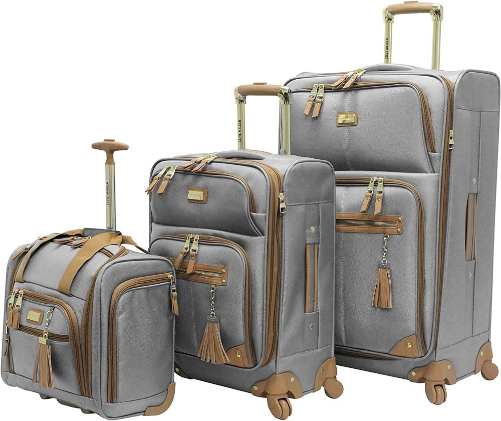 Steve Madden Harlo Grey 3-Piece Under Seat Luggage Set