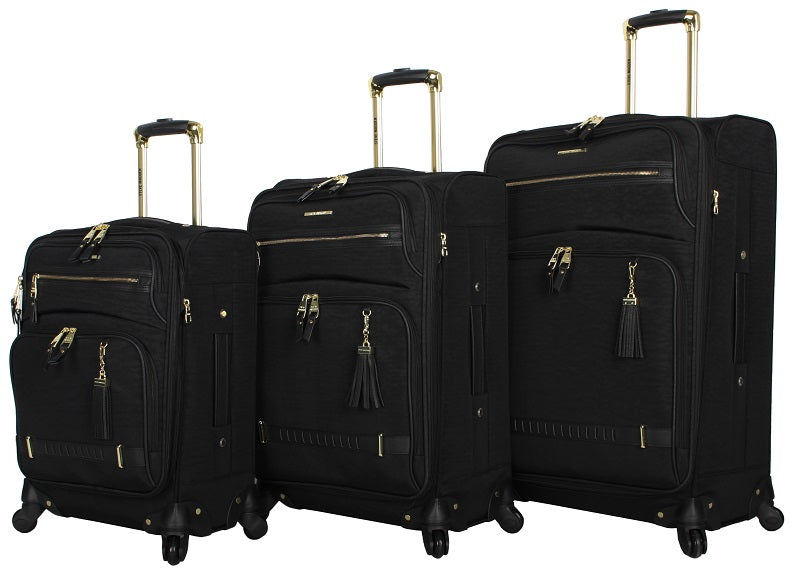 Steve Madden Peek-A-Boo Black 3-Piece Luggage Set