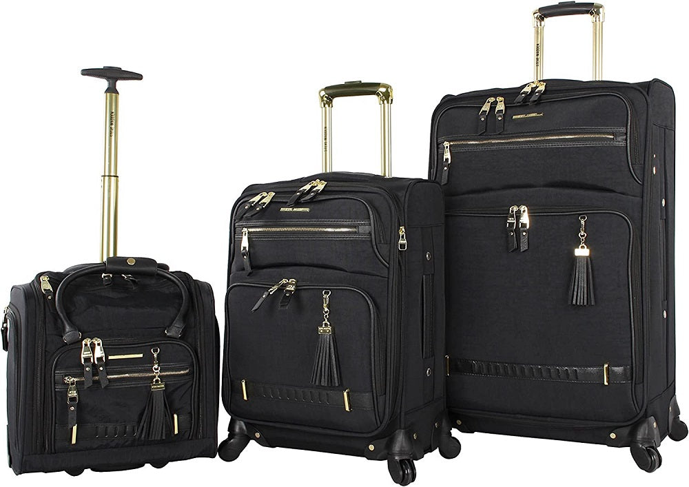 Steve Madden Peek-A-Boo Black 3-Piece Under Seat Luggage Set