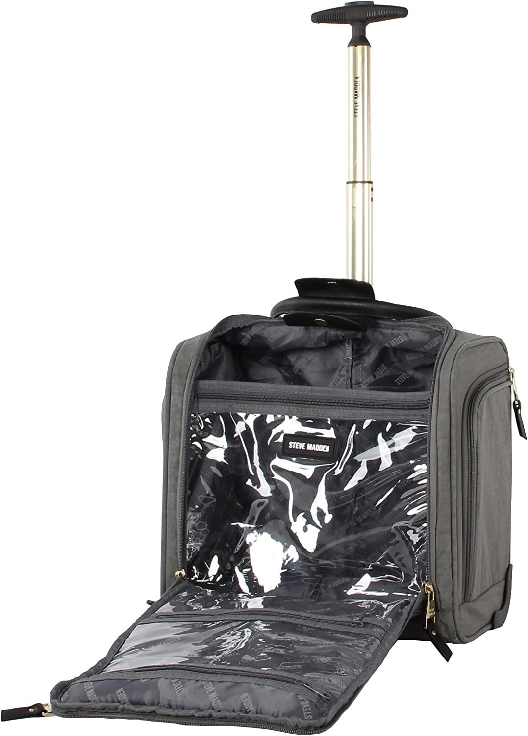Steve Madden Peek-A-Boo Grey 3-Piece Under Seat Luggage Set