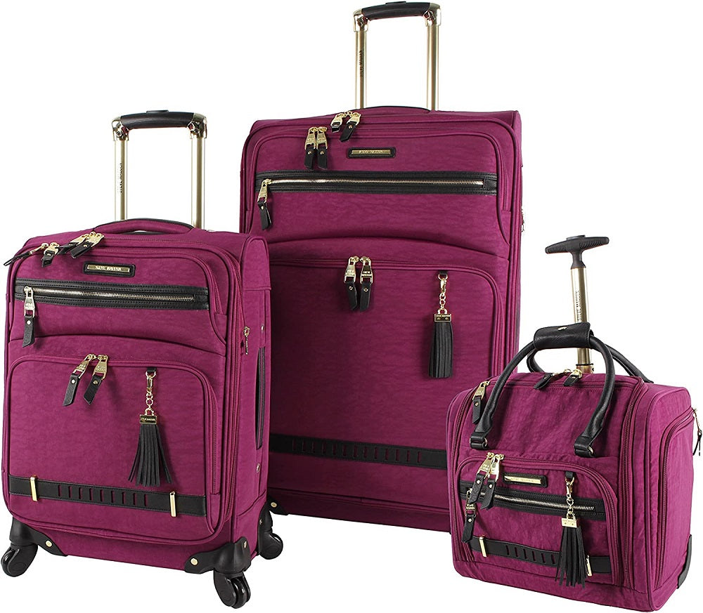 Steve Madden Peek-A-Boo Purple 3-Piece Under Seat Luggage Set