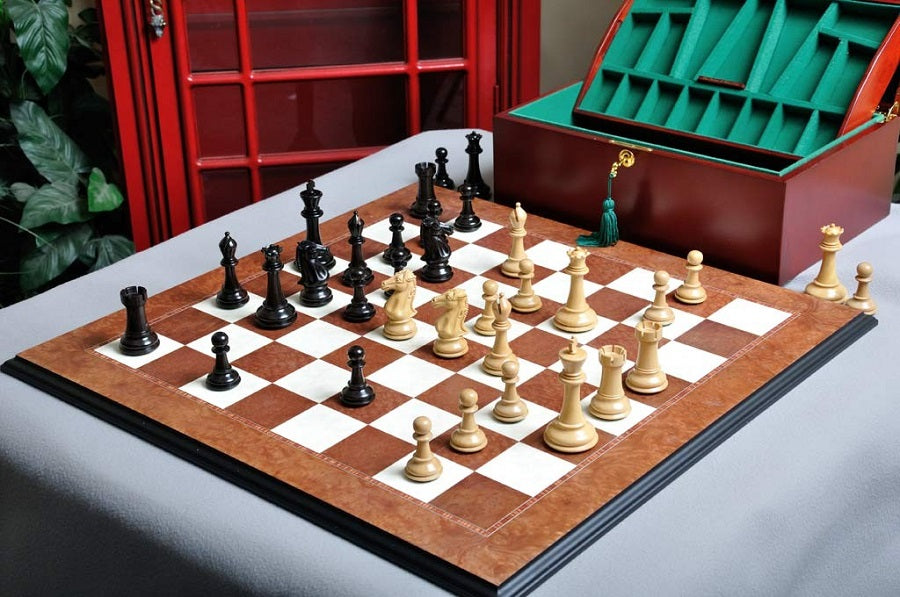 Staunton Capablanca Chess Set, Box and Board Combination - Ebony