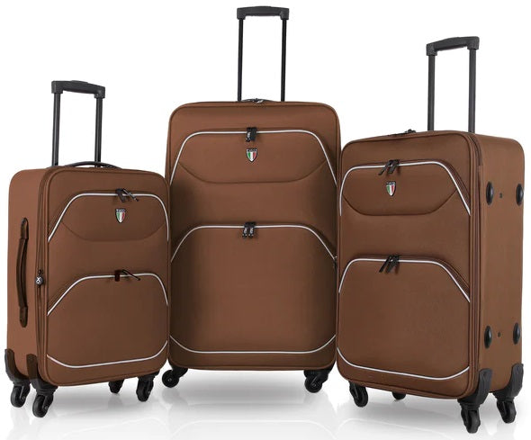 Tucci 3-Piece Luggage Set - Disinvolta in Brown