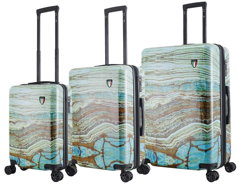 Tucci 3-Piece Luggage Set - Emerald Marble