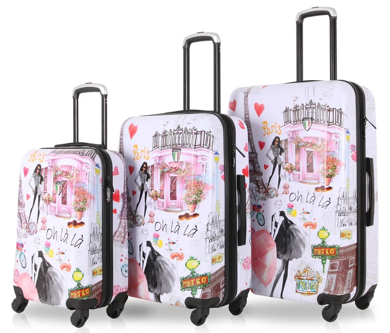 Tucci 3-Piece Luggage Set - Paris Love
