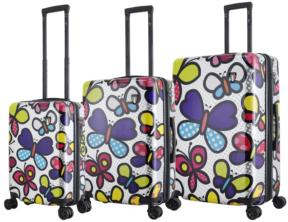 Tucci 3-Piece Luggage Set - Pop Art Butterfly